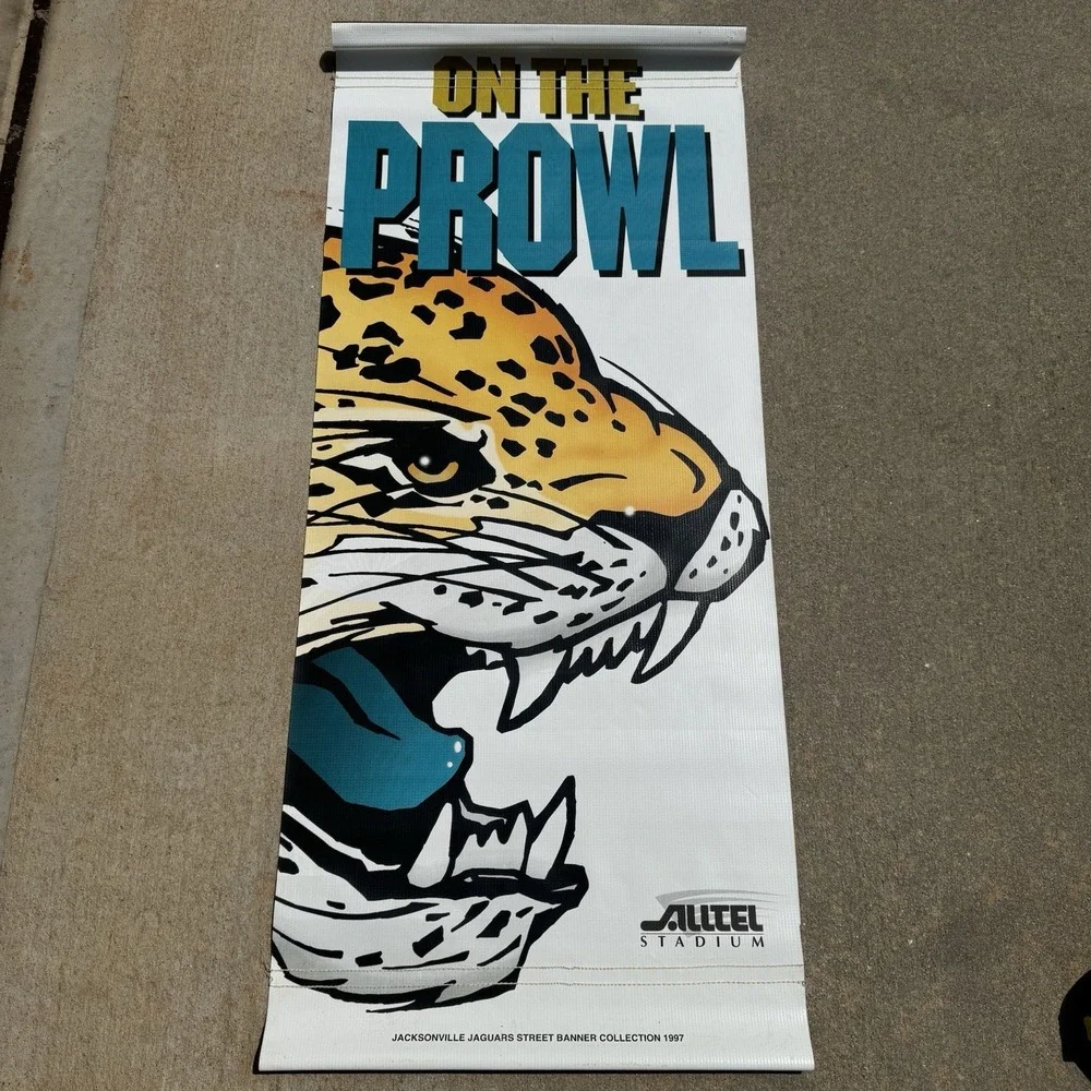 Vintage Jacksonville‎ Jaguars Street Banner Collection 1997 Banner NFL 43